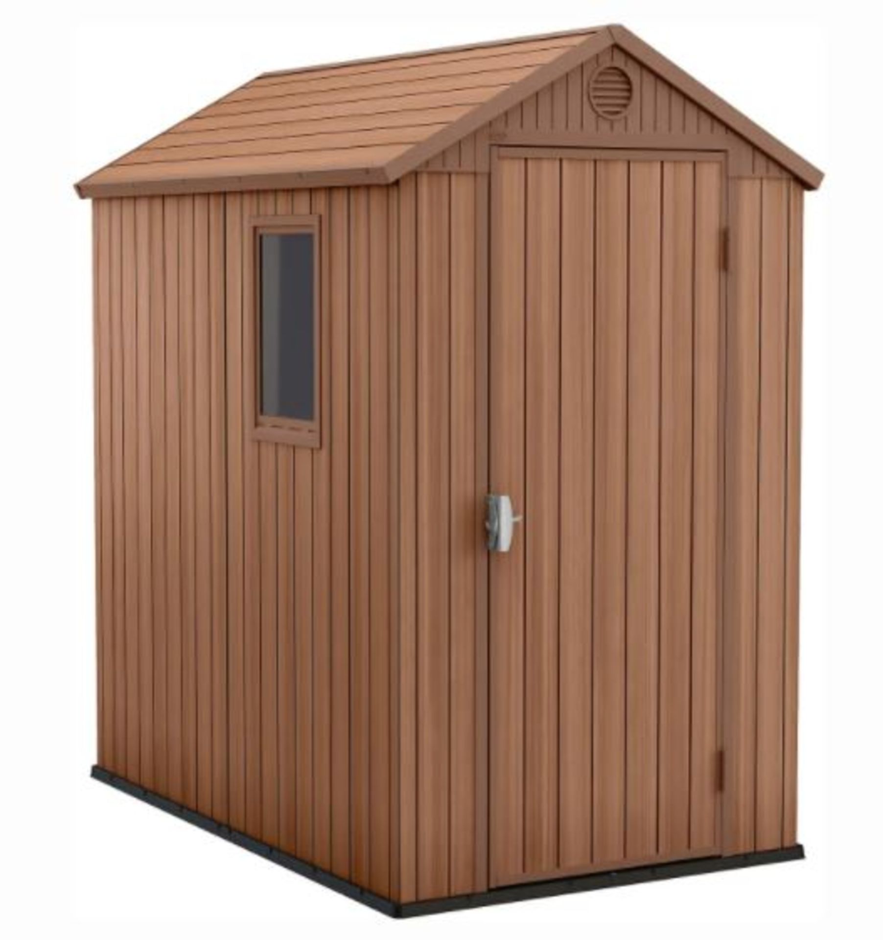 1x Keter Darwin 6 x 4ft Outdoor Plastic Garden Shed Brown RRP £340. External Dimensions (H)205 x - Image 4 of 6