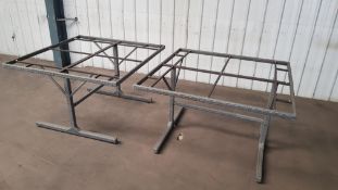 2x Rattan Garden Table Frame Grey (W118x D118x H74cm)