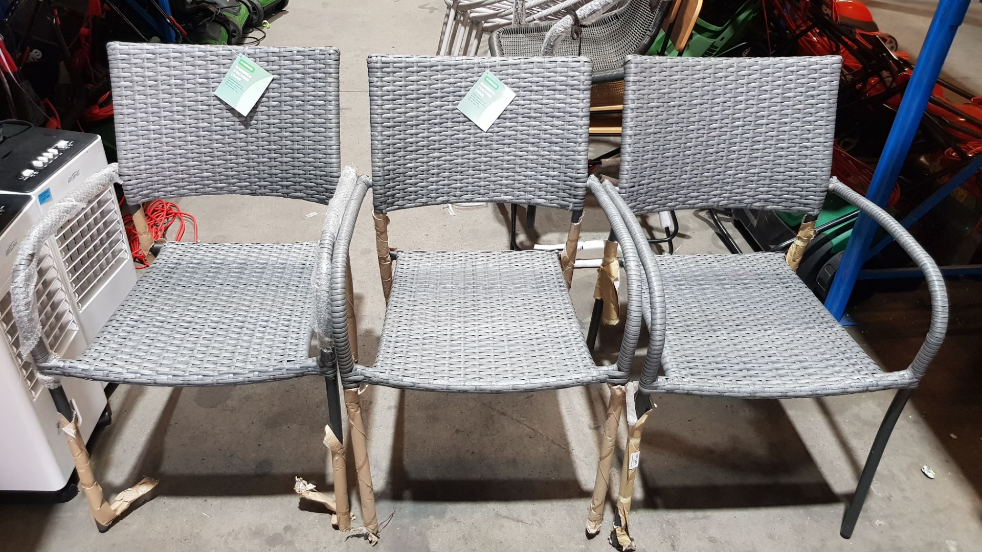 5x Grey Rattan Effect Stacking Chairs. 3x Appear Clean, Unused (2x Have Tag Attached). 2x Have Loos - Image 4 of 5