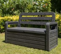 (R9B) 1x Toomax Forever Spring Bench Anthracite RRP £145. 207 Litre, 2 Seater Bench. 89cm(H)x 132.