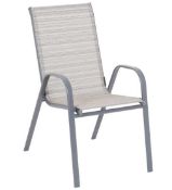 (R9K) 5x Andorra Stackable Patio Chair RRP £25 Each. (H)92 x (W)55 x (D)73cm. (1x Right Hand Leg