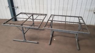 2x Rattan Garden Table Frame Grey (W118x D118x H74cm)