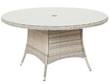 1x Hartington Florence Collection 6 Seater Dining Table. Powder Coated Aluminium Frame. Hand Woven