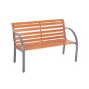 (R2I) 1x Alfresca Park Bench. Powder Coated Steel Frame. (H81.5x W122x D66cm). Unit Used, Shows Sig