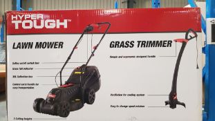 (R5F) 1x Hyper Tough Lawn Mower And Grass Trimmer RRP £80. Lawn Mower: 32cm Cutting Width, 1200W,