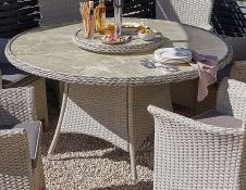 (R7F) 1x Hartman Cornbury 140cm Round Dining Table. Scratch Resistant Ceramic Tempered Glass Table