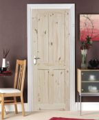 (R7H) 3x Items. 2x London Knotty Pine 4 Panel Internal Door (1981x 762x 35mm) RRP £45 Each. Ready F