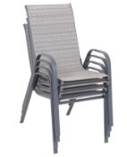 2x Andorra Stacking Chair. Powder Coated Steel Frame. (H92x W55x D73cm). Both Units Appear As New,