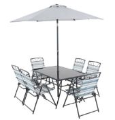 (R6H) 1x Wexfordly 6 Seater Folding Dining Set RRP £195. (Appears Complete, Unused). Unsure If Fix