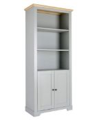 (R5G) 1x Diva Bookcase Grey & Oak RRP £150. (H)180 x (W)79 x (D)39cm.