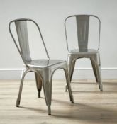 (R5H) 2x Billy Bistro Chairs Steel RRP £60. Metal Stacking Chairs. Painted Finish. (H84x W44.5x D5