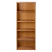 (R8C) 2x 5 Tier Bookcase Oak RRP £40 Each. (H)148 x (W)60 x (D)30cm