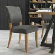 (R9D) 2x Bentley Designs Indus Industrial Furniture Upholstered Chair (Pair) H 910mm, W 480mm, D 65