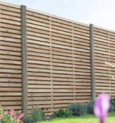 (R1) 9x Mixed Garden Items. 3x Forest Double Slatted Fence Panels (6ftx 6ft) RRP £110 Each. 3x Pai
