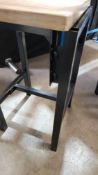 (R8E) 4x Wood & Metal Stool (H60x W35x D35cm). 1x Stool Has Bolts Missing On One Side (See Photo).