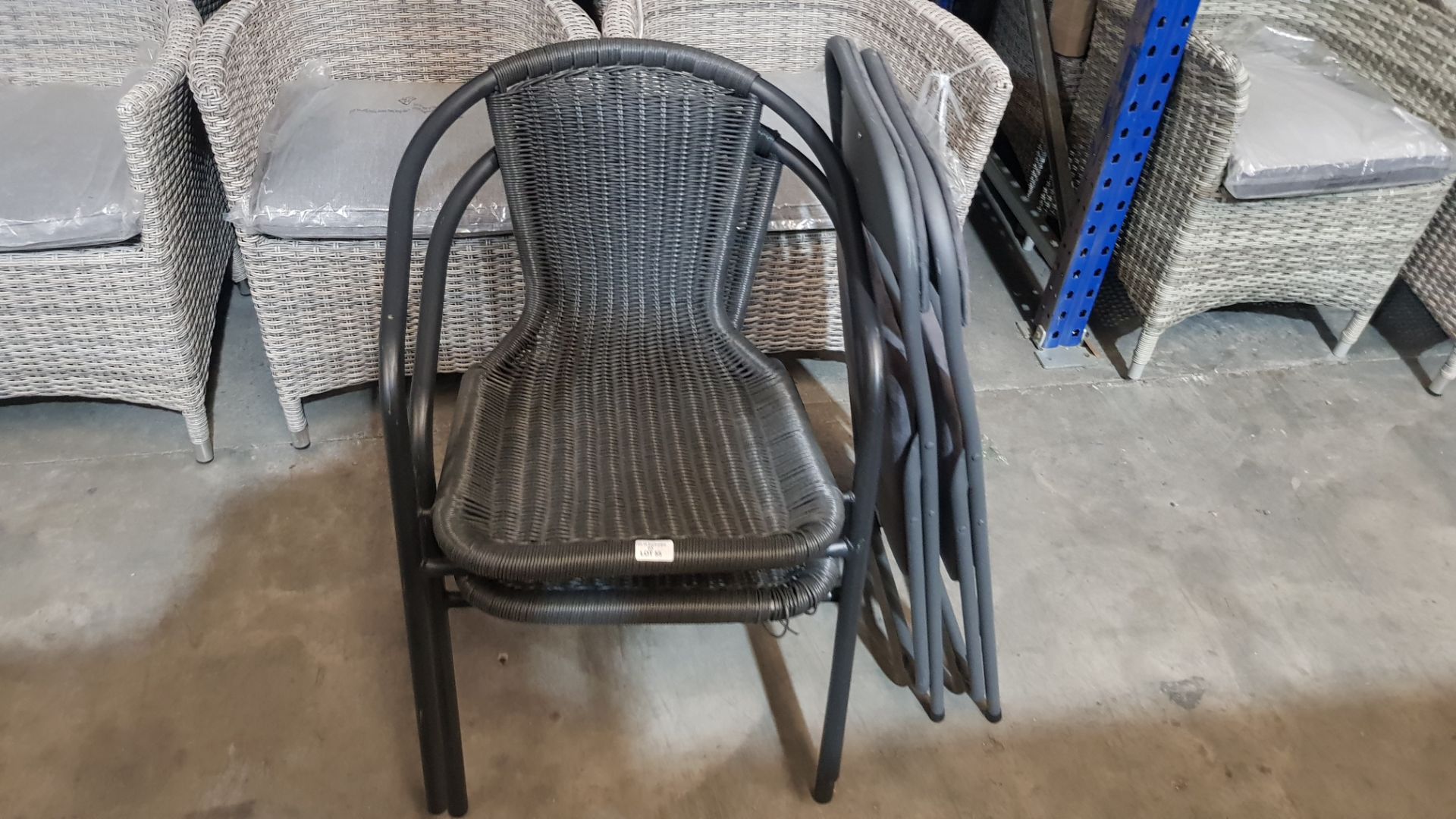 (R8K) 4x Items. 2x Eloise Stacking Chair Black (1x Loose Rattan Front Of Chair, See Photo). 2x Vel - Image 7 of 7