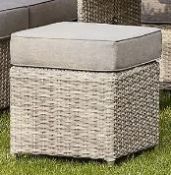 (R5C) 2x Hartman Florence Collection Rattan Effect Stools With Cushions. Units Appear Clean, Unused