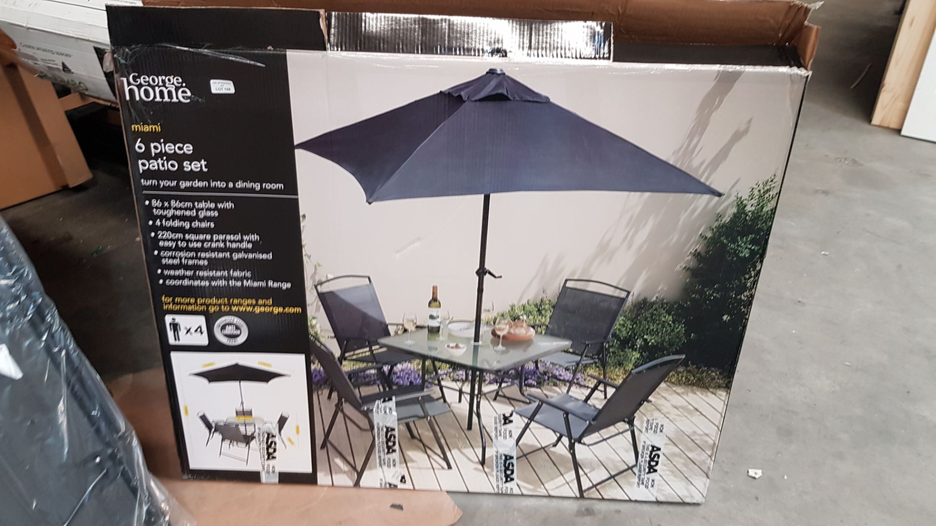 (R16) 1x Miami 6 Piece Patio Set. Unit Is Clean, In Original Packaging. Appears Complete, Unused W - Image 3 of 4