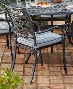 (R3N) 2x Hartman Cast Aluminium Tuscany Dining Chair Frame With Cushion. (Both Units Have Front Lef