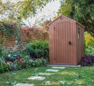 1x Keter Darwin 6 x 4ft Outdoor Plastic Garden Shed Brown RRP £340. External Dimensions (H)205 x