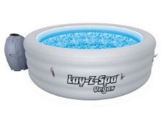 (R15D) 1x Bestway Lay-Z-Spa Vegas. With Egg Pump, Cover & Some Accessories (See Photos). Unit Is C