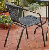 (R8A) 4x Eloise Bistro Chair Black (1x Leg Damage – See Photo).