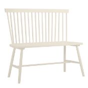 (R3K) 1x Laura Spindle Back Bench Ivory. RRP £150.00. Unit Has Crack On Seat (See Photos). With Ope