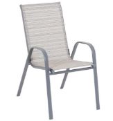 (R10E) 4x Andorra Stackable Patio Chair RRP £25 Each. (H)92 x (W)55 x (D)73cm.