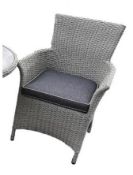 (R16) 2x Hartman Rattan Garden Chairs With 2x Cushion. (Both Units Slightly Warped. Both Front Rig