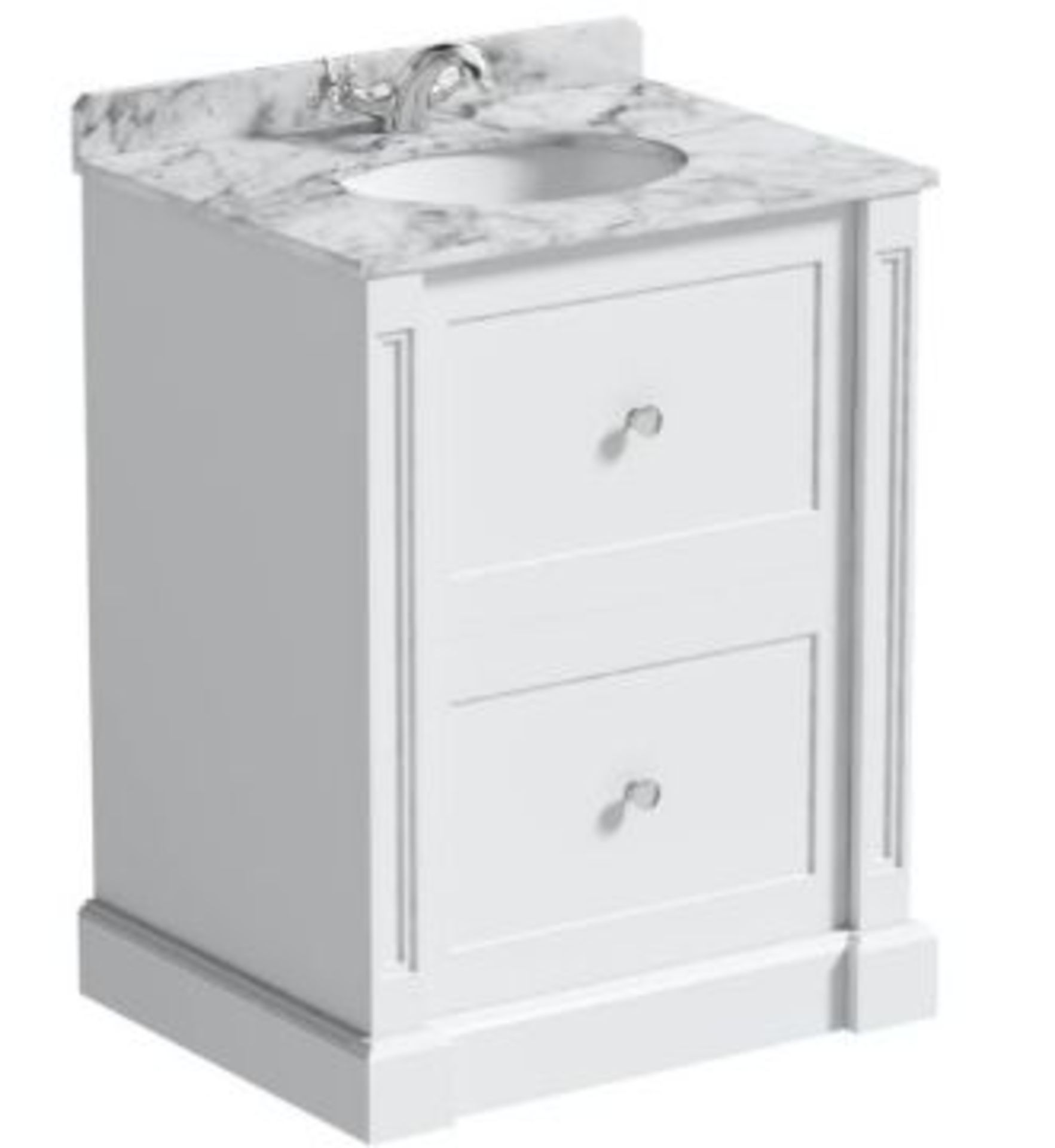 5 x Bathroom Items To Include. Derwent White Floor Standing 1000 Vanity Unit With Drawers RRP £289 - Image 2 of 5