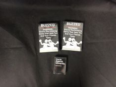 Brand New Stock 3x Card Games To Include Buzzed Drinking Game, Cards Against Humanity