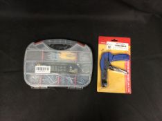 Brand New Stock 2x Mixed Tools To Include Nail Tool Box, Cable Tie Gun