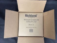 Brand New Stock - Box Of 72 Richland Votive Candles