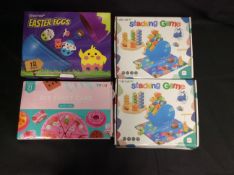 4x Kids Games To Include Rolimat Stacking Game, Easter Eggs, Diy Fruit Cake