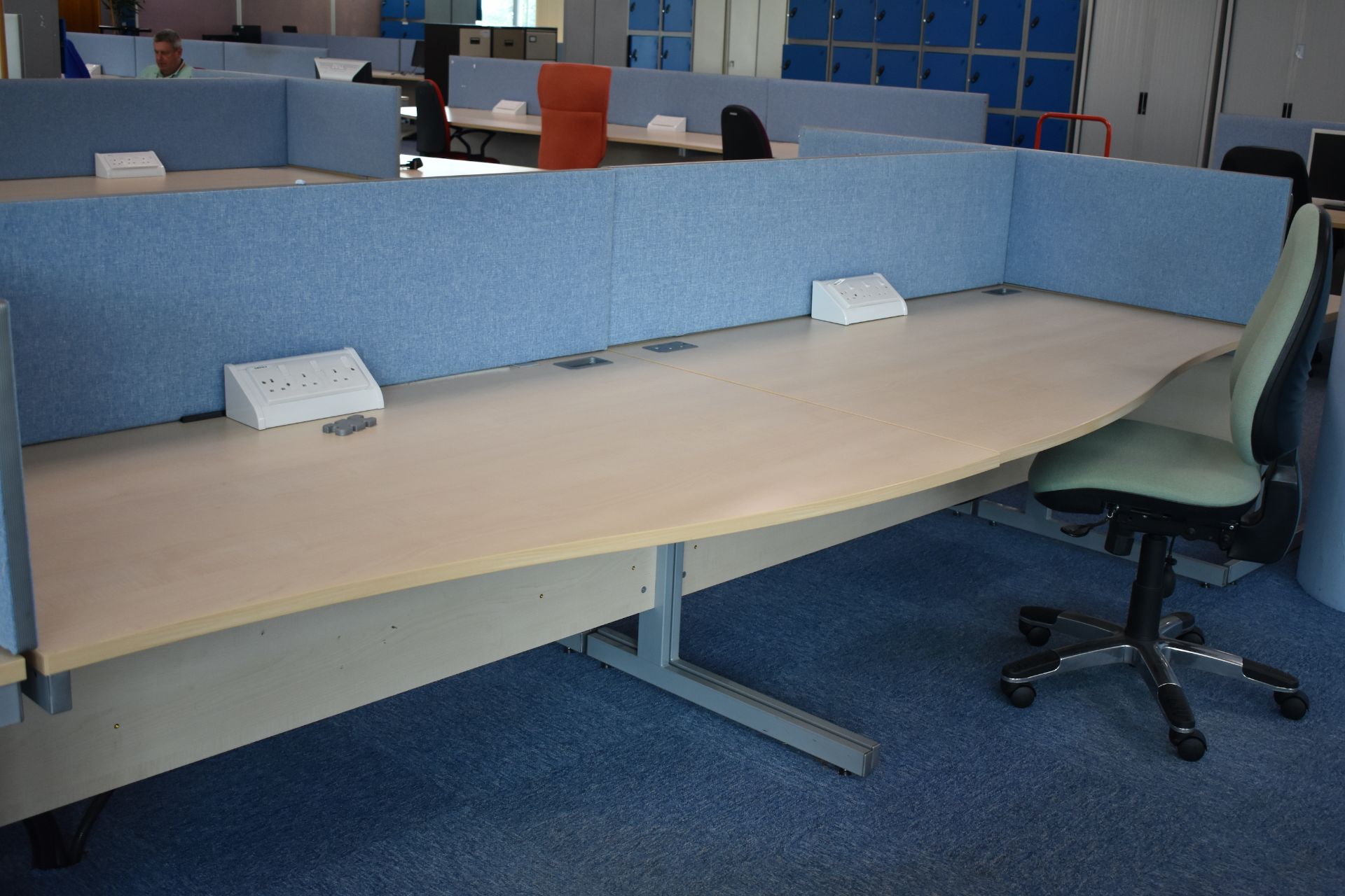 Hardwired Desk LH x3 & RH x3, Desk Screen Qty 4, Task Chair Qty 2, Low hinged door cabinet Qty 2 - Image 10 of 11