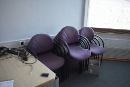 Meeting Tables x2, D End tables x2, Visitor Chairs x16, Wave desk, hinged door unit, Task Chair