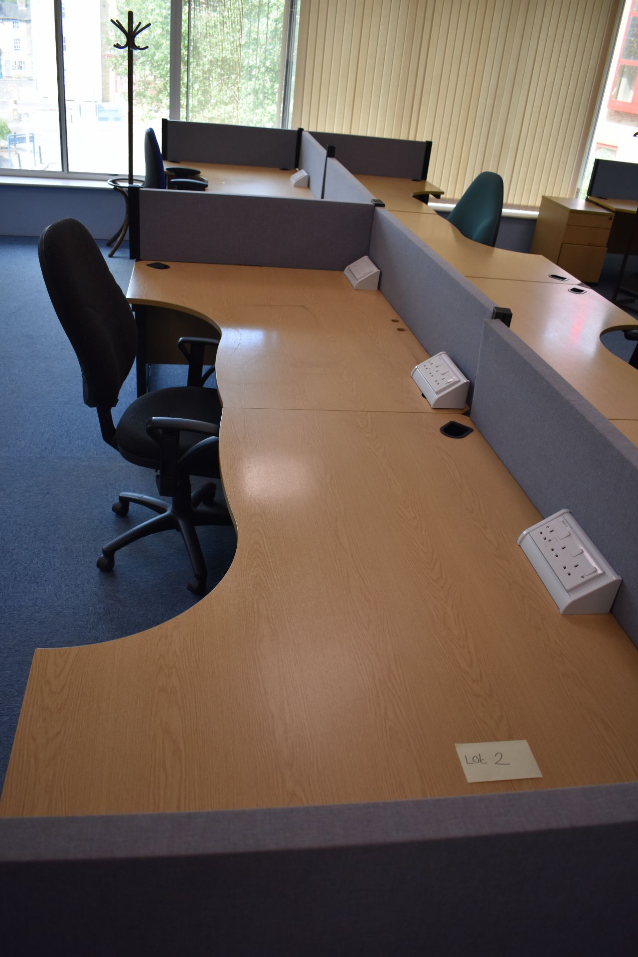 Hard Wired Corner Desks, Desk Screens, Chairs, Footrest, Coat Stand - Image 10 of 17