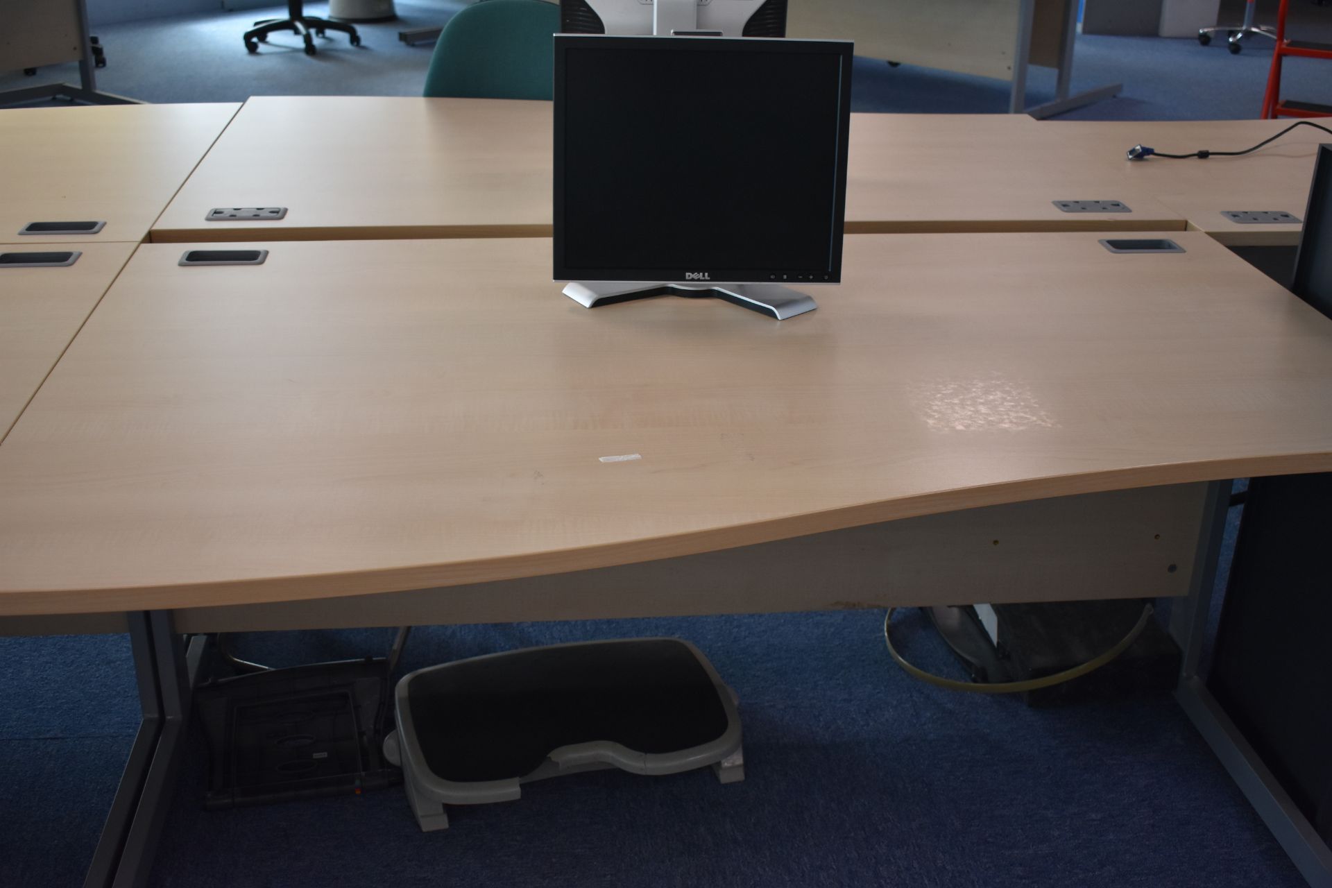 Hardwired Desk LH x2 & RH x4, Task Chair x3, Footrest x2, Monitors x6 - Image 10 of 10