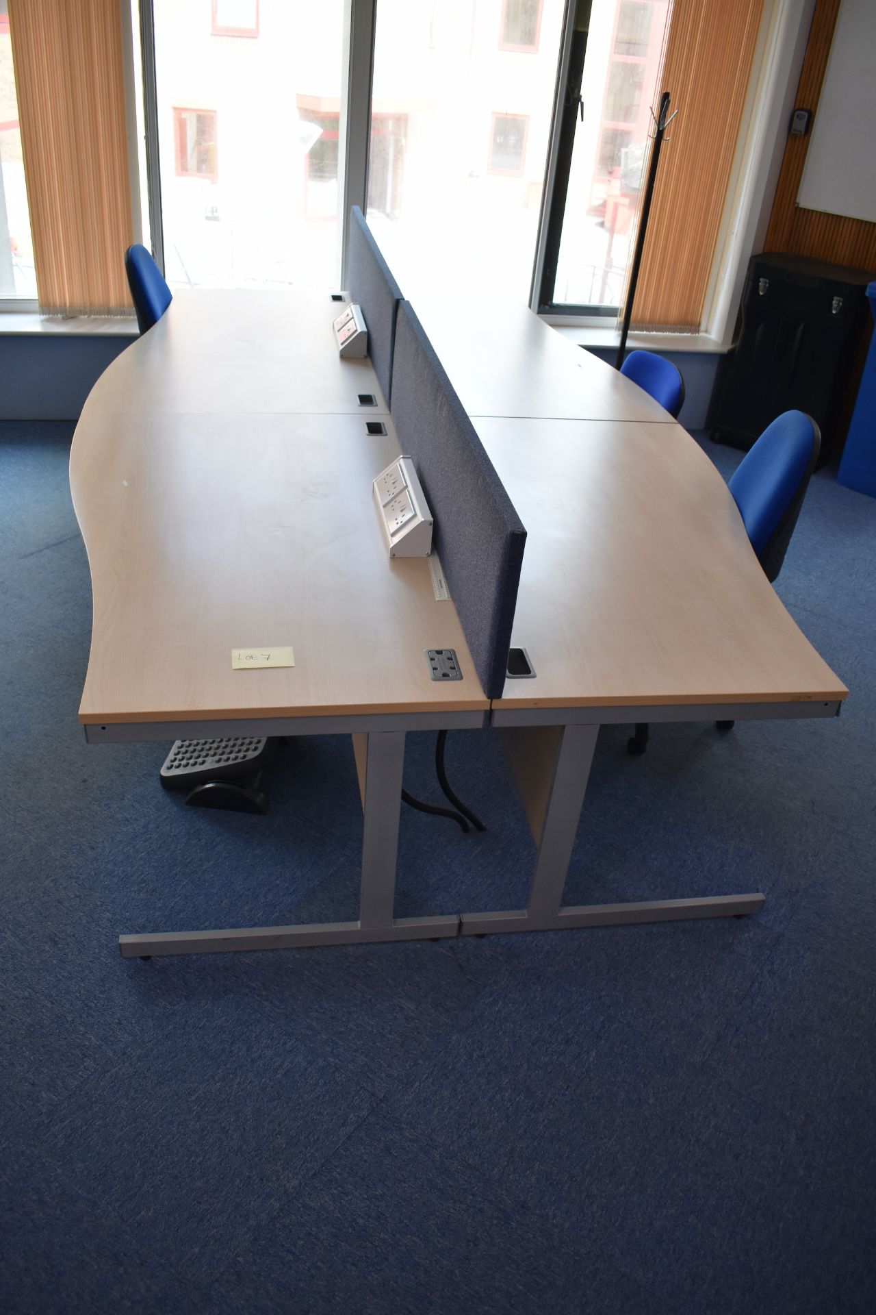 Wave Desk LH and RH, Foot Rest Coat Stand, Desk Screen - Image 2 of 10