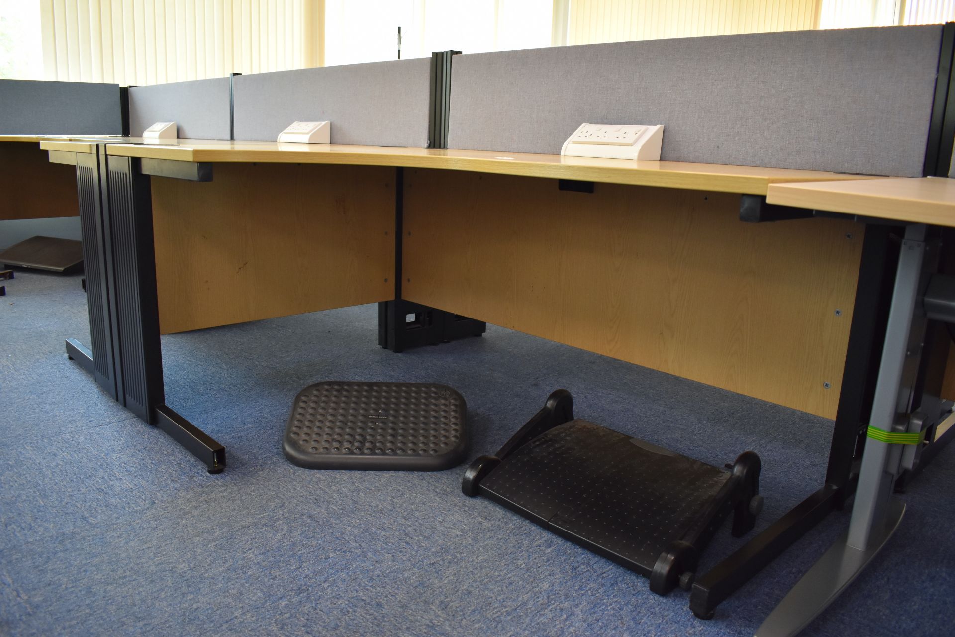 Hard Wired Corner Desk, Desk Screen, Task Chairs, Footrest, Coat Stand, Mobile Pedestal - Image 2 of 16