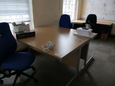Desks, Task chair, Meeting chair, Locker unit, Hinged door unit, Maps, White board, Coat stand