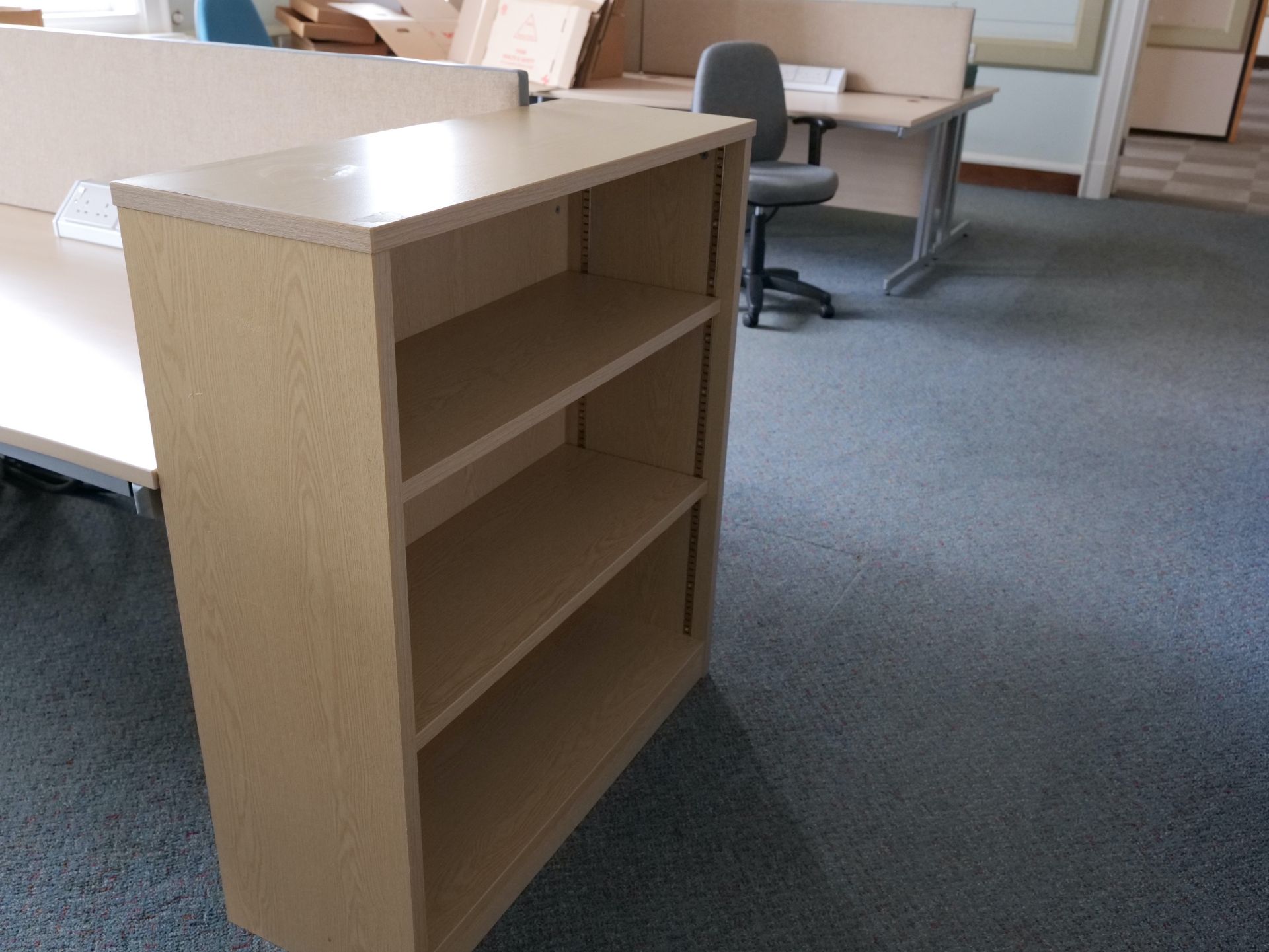 Desk x12, Chair x8, Tambour unit x4, Bookcase, Hinged unit x4, 9 drawer, Coat stand, Display case - Image 14 of 27