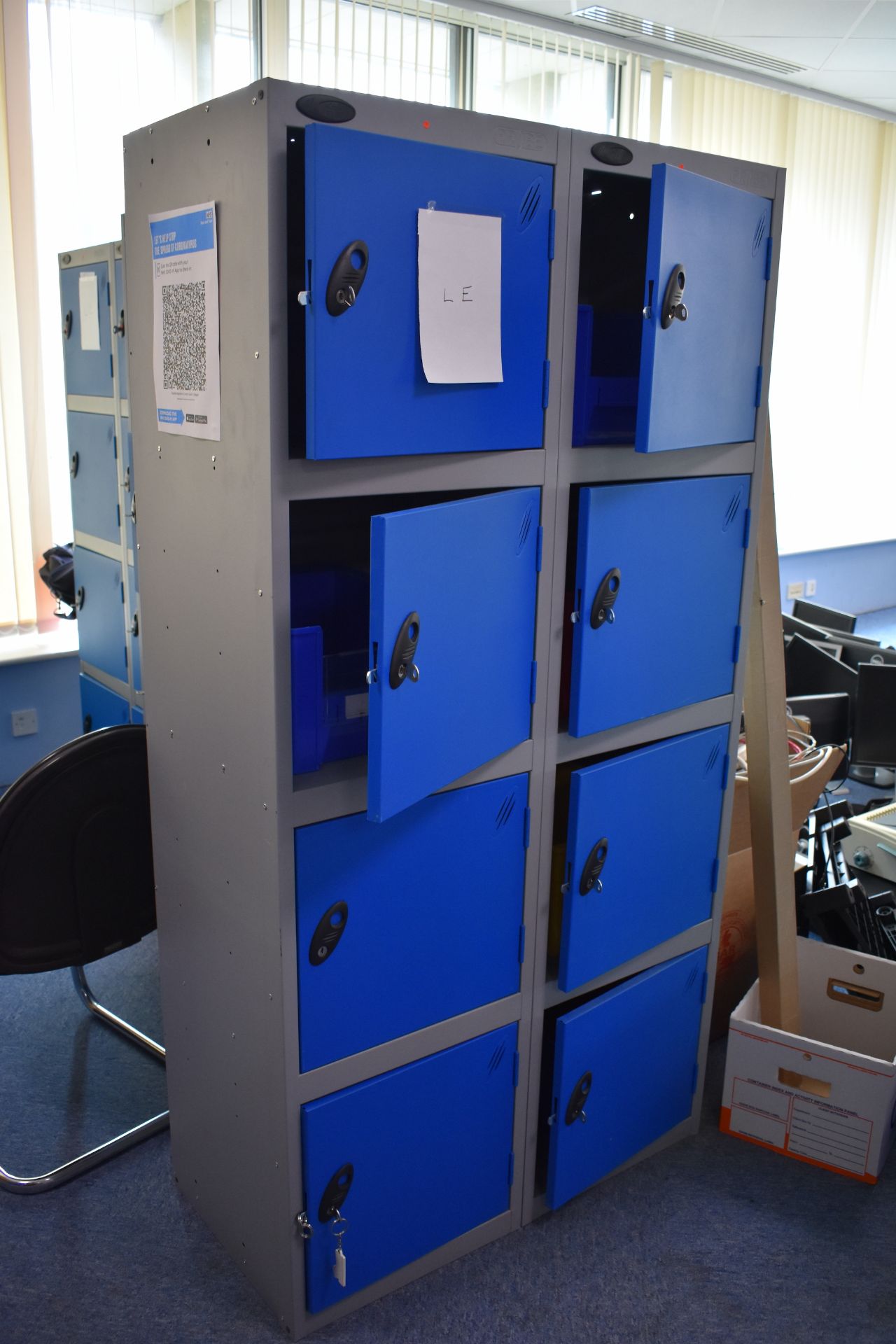 4 Locker Unit Qty 2, 8 Locker Unit Qty 5, H1800xW1000 Hinged Door Cabinet qty 2 - Image 5 of 12