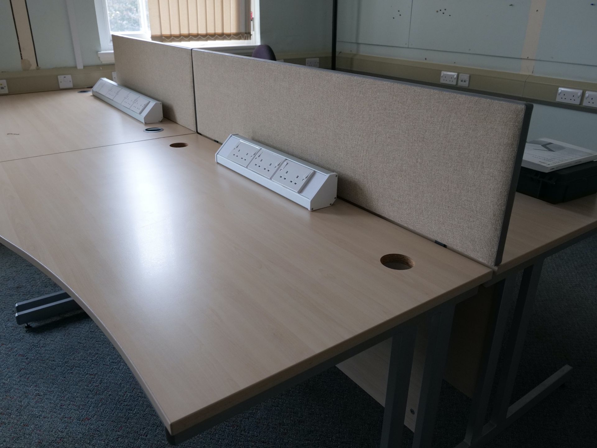Desk x12, Chair x8, Tambour unit x4, Bookcase, Hinged unit x4, 9 drawer, Coat stand, Display case - Image 10 of 27