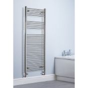 (Gh26) Towel Radiator 1600 x 600 mm Chrome 1889 BTU. Flat Front Chrome-Plated Steel Construction ..