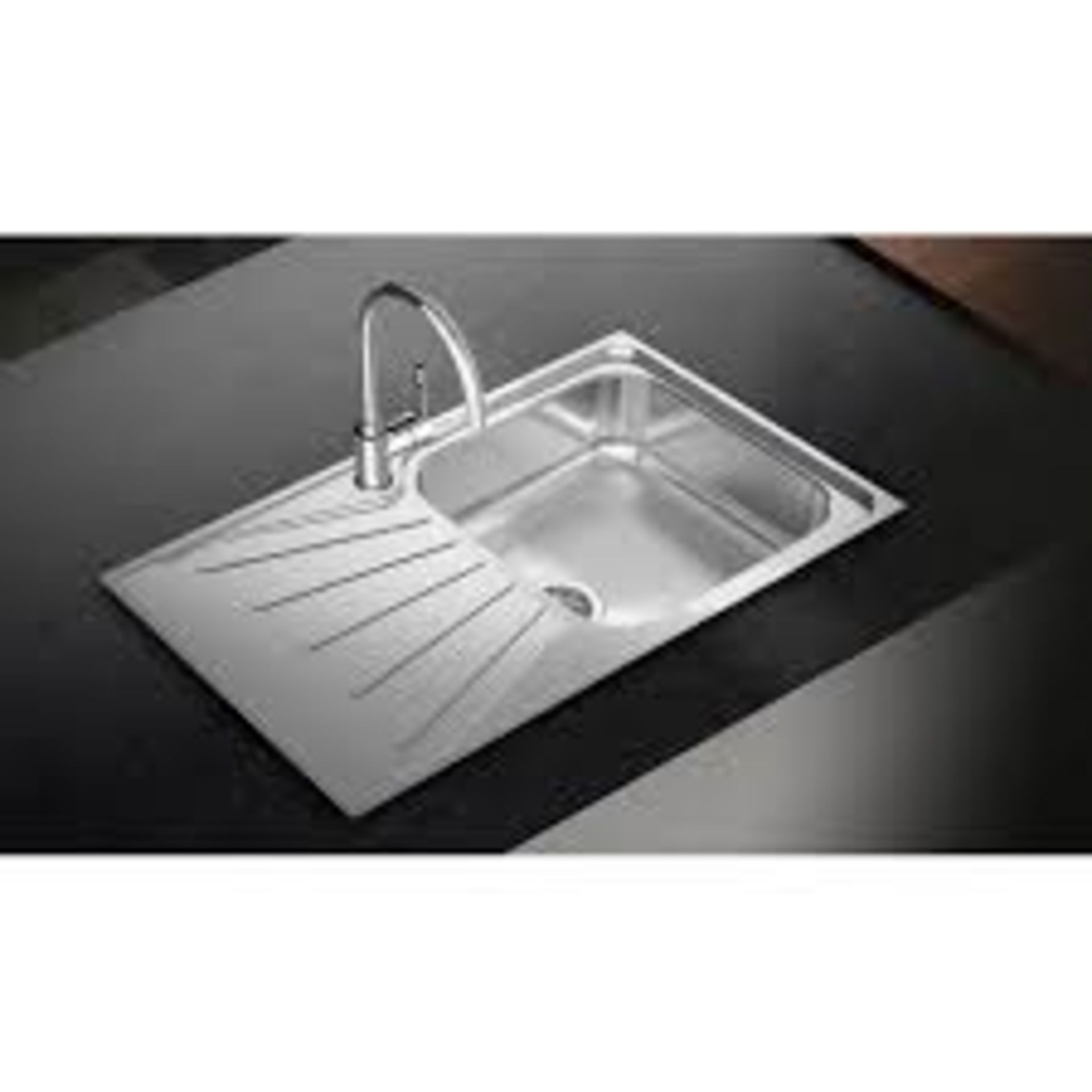New (Aa124) Stainless Steel Sink For Top Mounting With One Bath And One Drip Tray With A Matte ...