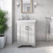 New (Aa99) Westminster 600mm 2 Door Floor Unit White. RRP £555.Basin Not Included 600mm 2 Doo...