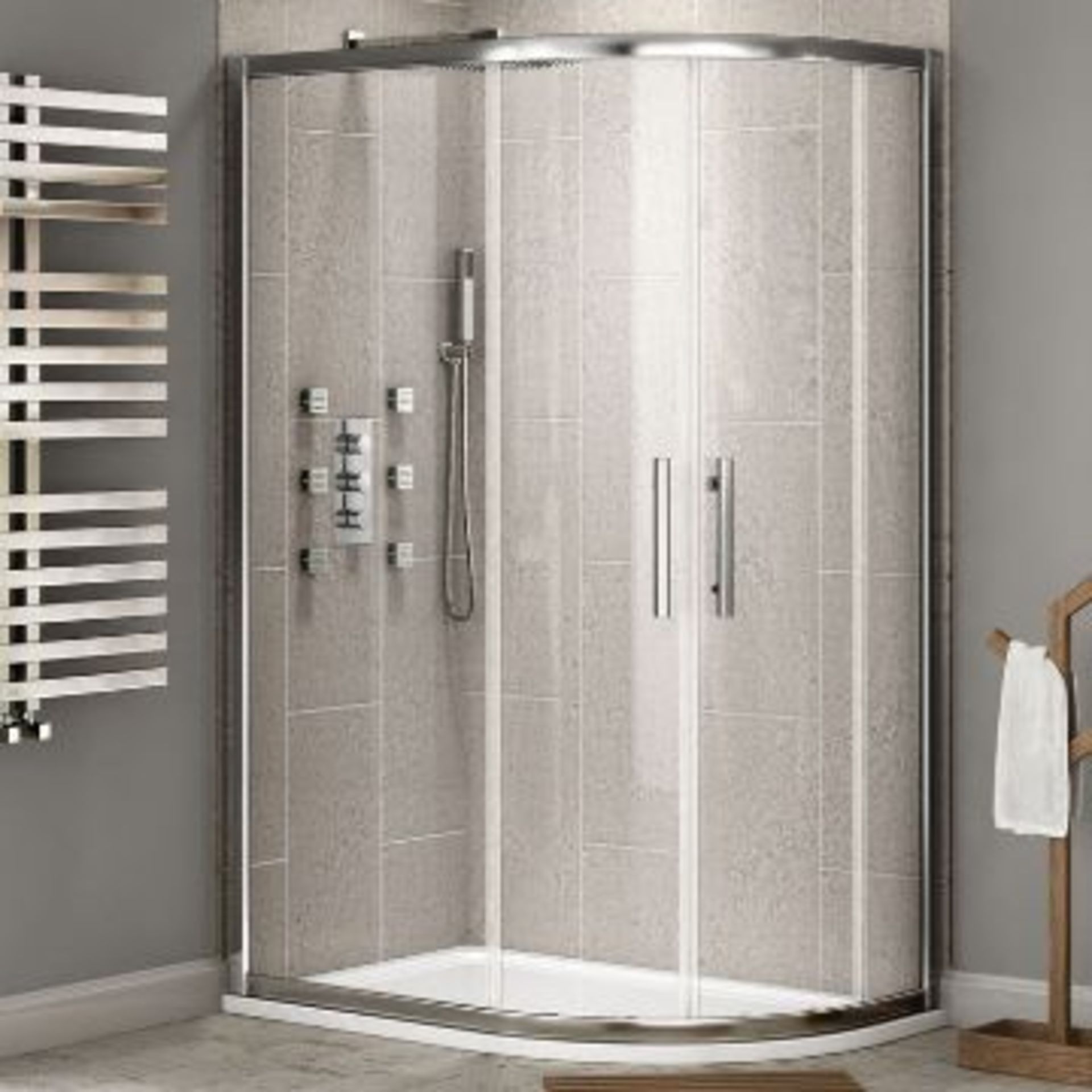 New Twyford's 900x800 mm - 8 mm - Premium Easy Clean Offset Quadrant Shower Enclosure - Reversible - Image 2 of 2