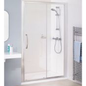 New (W51) Semi-Frameless Silver Slider Door 1100mm. RRP £306.99. Purevue HD Ultra Clear Low-...