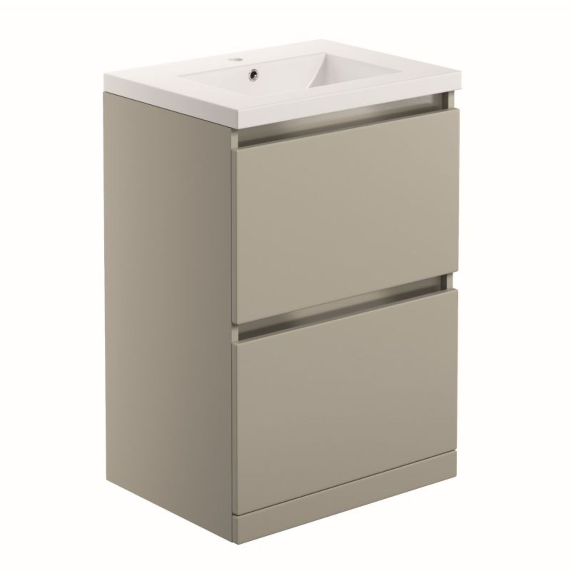 New (D31) Carino 600mm 2 Drawer Floor Standing Vanity Unit Inc. Pebble Grey. RRP £448.99. Desi... - Image 2 of 2